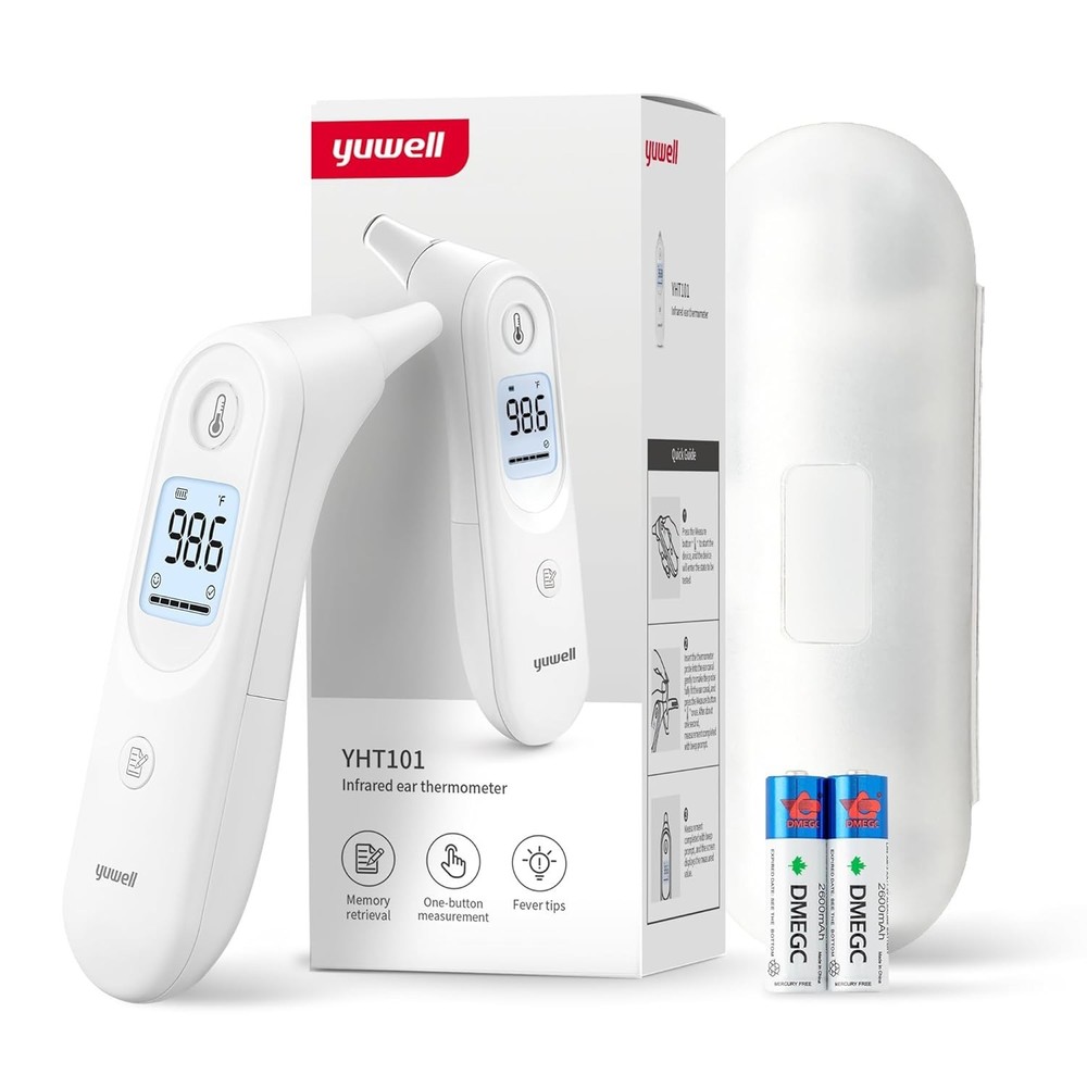 Baby-Friendly Digital Ear Thermometer with Backlit Display - 2 Second Measure