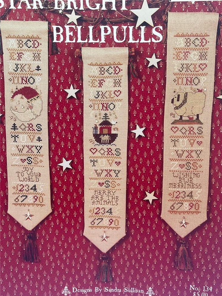 HOMESPUN ELEGANCE Counted Cross Stitch Leaflet STAR BRIGHT BELLPULLS
