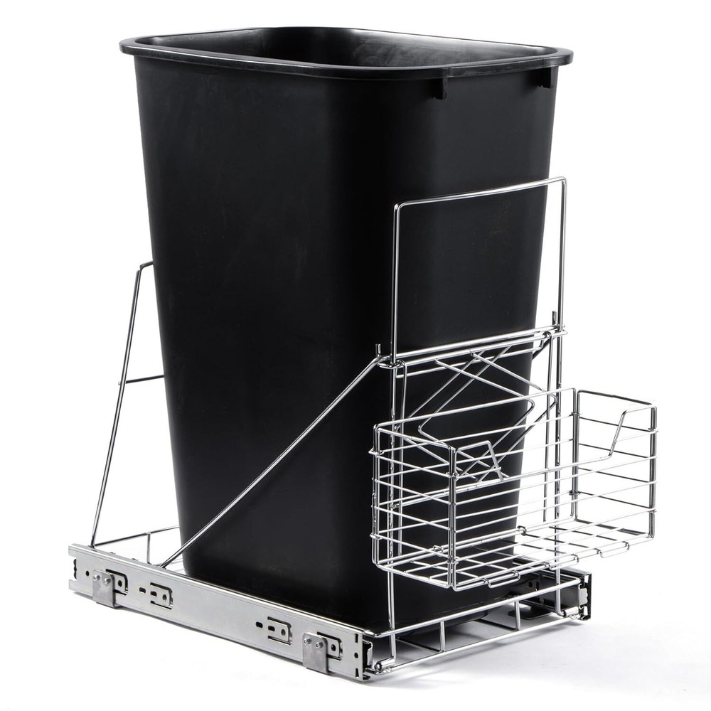 Pull Out Trash Can Under Cabinet,Adjustable Under Sink Trash Can Pull Out Kit...