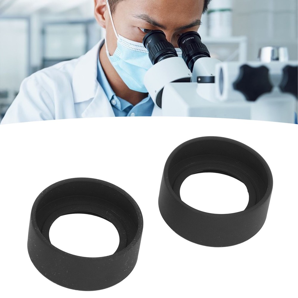 3-2 Pcs Microscope Eyepiece Eye Cup 41mm Diameter Flat Angle Rubber Eyepiece