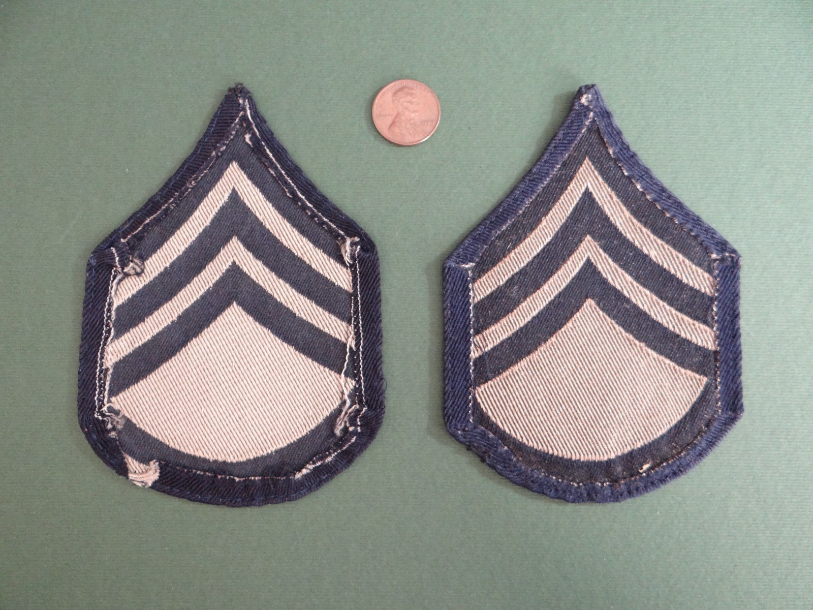 Original WWII U.S. Army Staff Sergeant Uniform Rank Chevrons