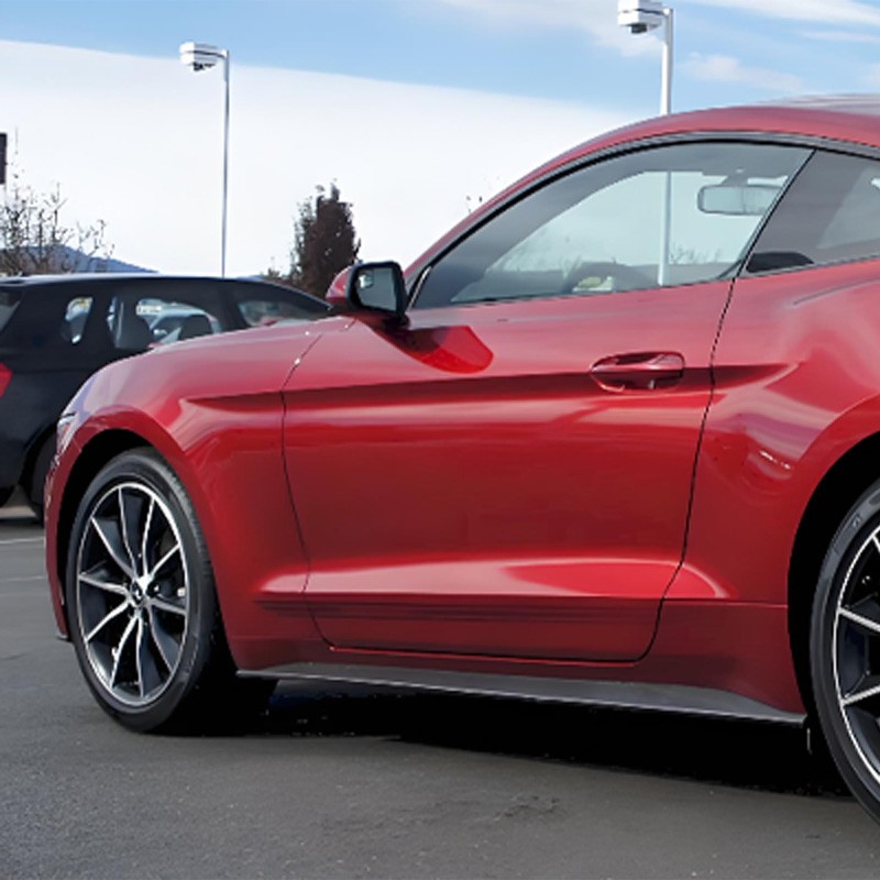 For 2015-2022 Mustang Left Side Driver Door Handle Key Lock Cover Bezel Ruby Red