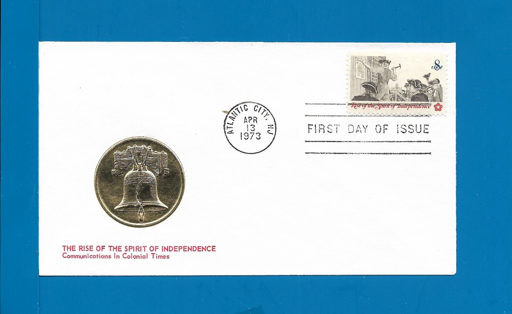 Scott 1477 Posting a Broadside Apr 13, 1973 Medallion  FDC