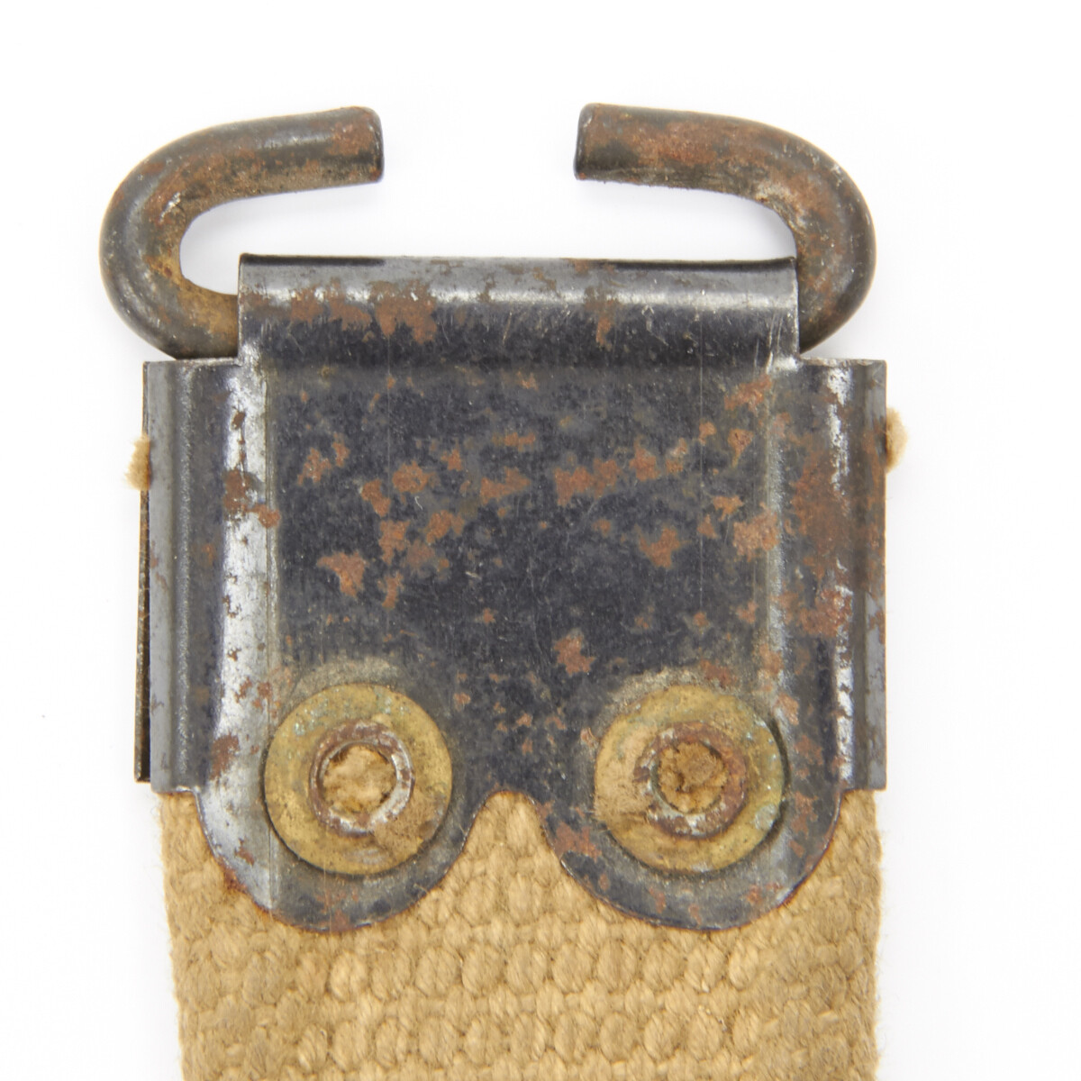 Original WWII Dated British Enfield Web Khaki Sling with Steel Fittings