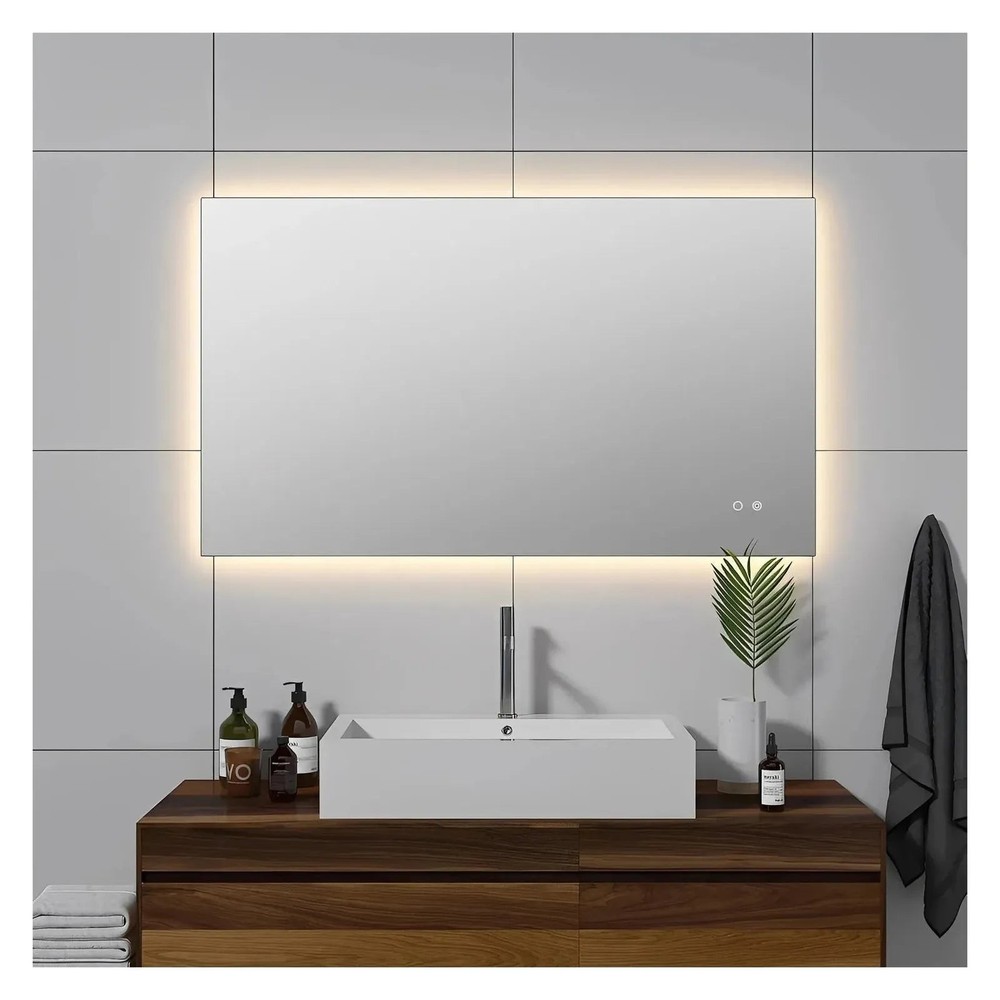 LUXOR LED VANITY SQUARE MIRROR - ADJUSTABLE TEMP. & BRIGHTNESS - 48 x 28
