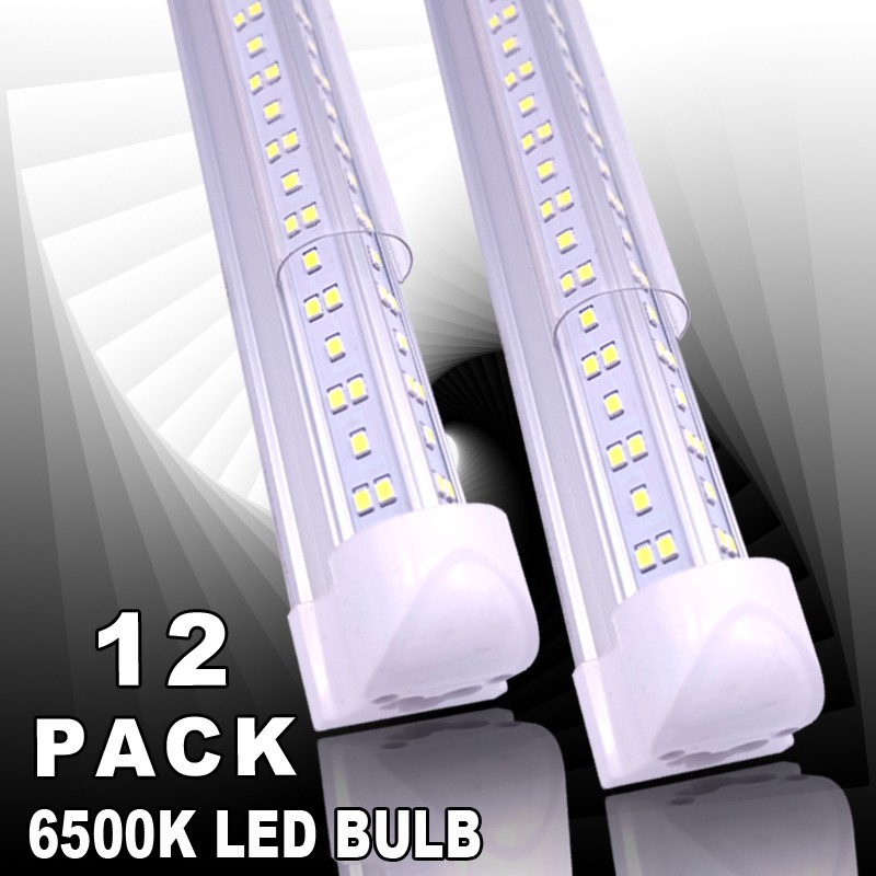 8FT LED Shop Lights 144W 8FT Led Tube Light Fixture T8 Integrated Bulb 12/48PCS