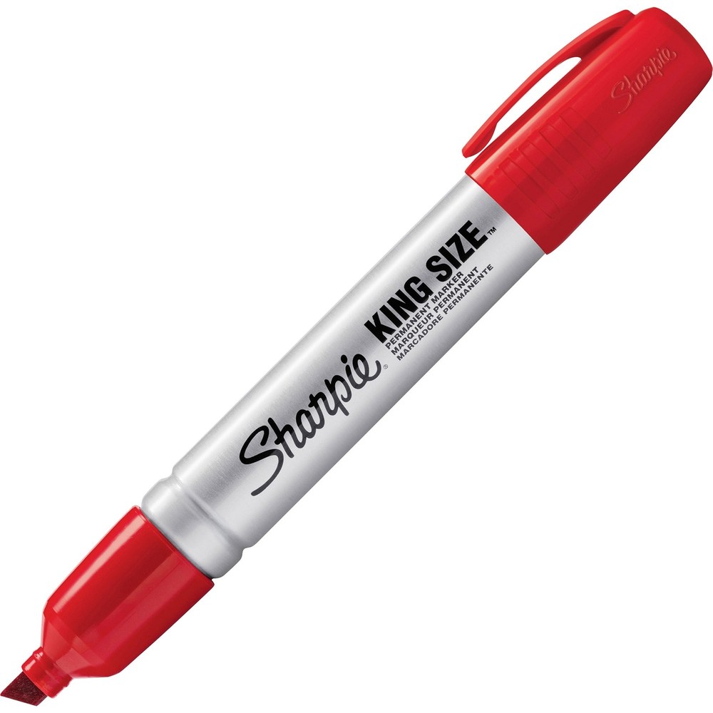 SAN15002 - Sharpie King Size Permanent Marker, Red, 3 pack