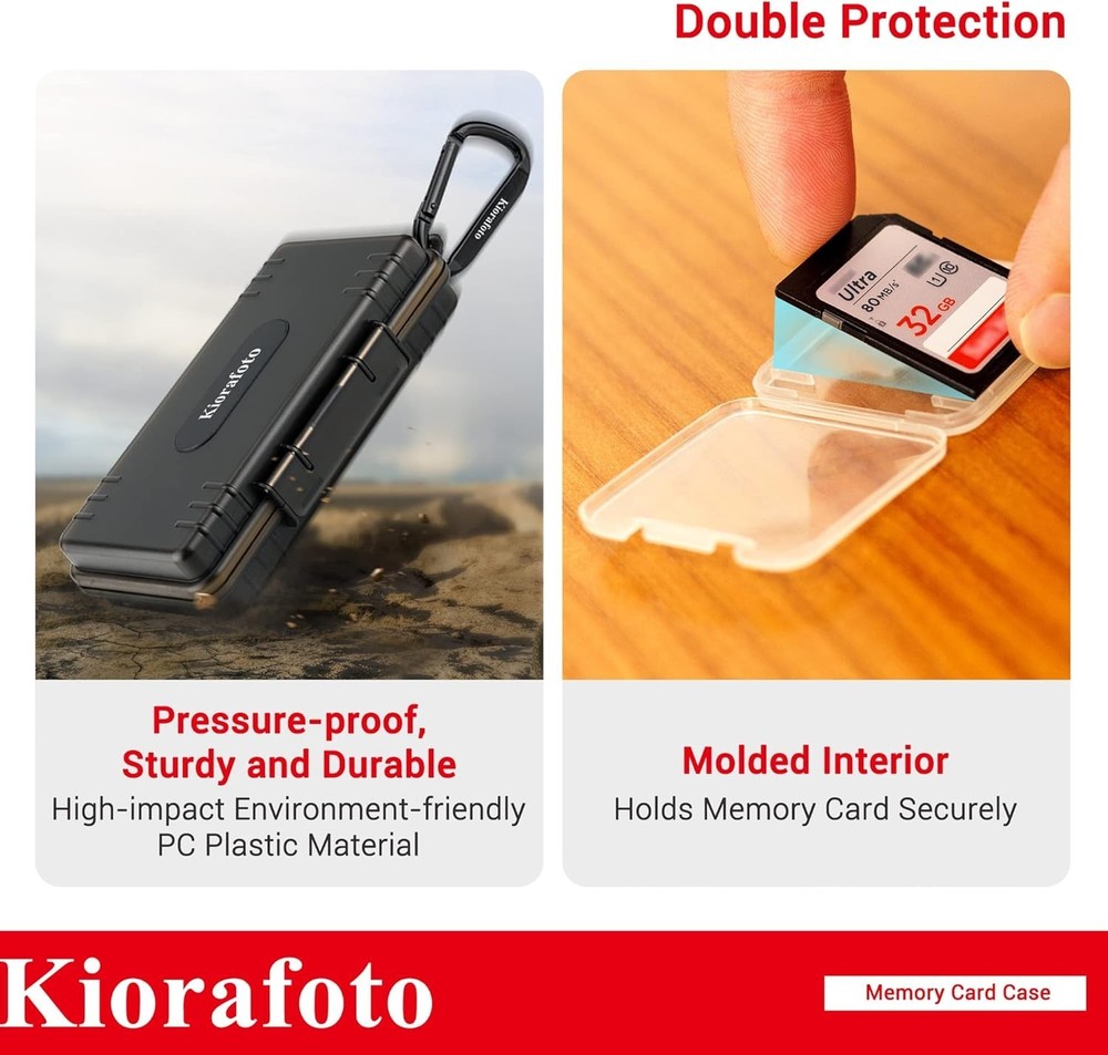 Compact SD Card Case for 36 Cards, Water-Resistant