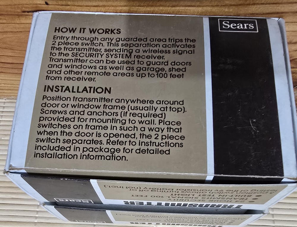 Sears Security System Transmitter's (2) NIB, Model 957053 Doors & Windows