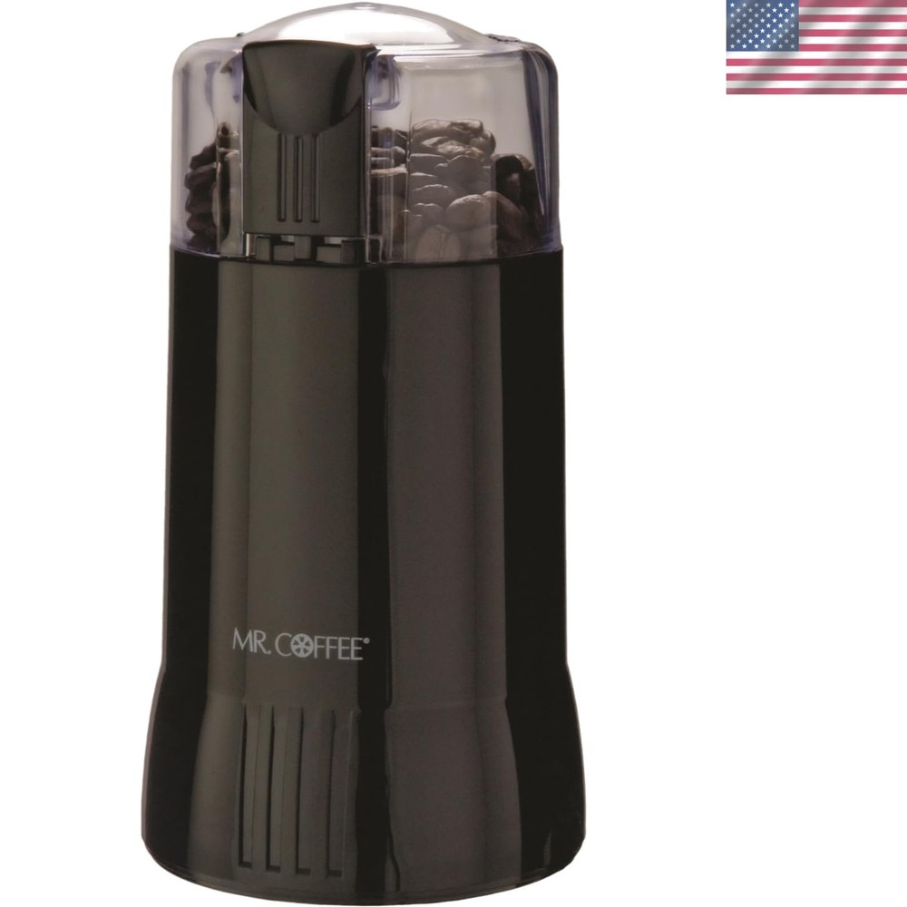 Compact Electric Coffee Bean Grinder with 12-Cup Capacity and Safety Features