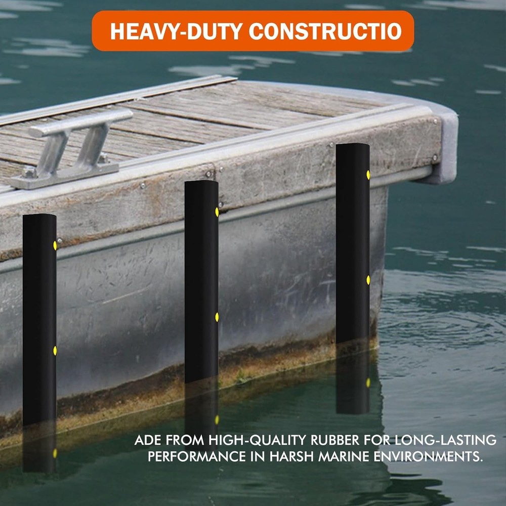 2Pack D Shape Dock Bumper Rubber Corner Guard Strip Heavy Duty Impact Protector