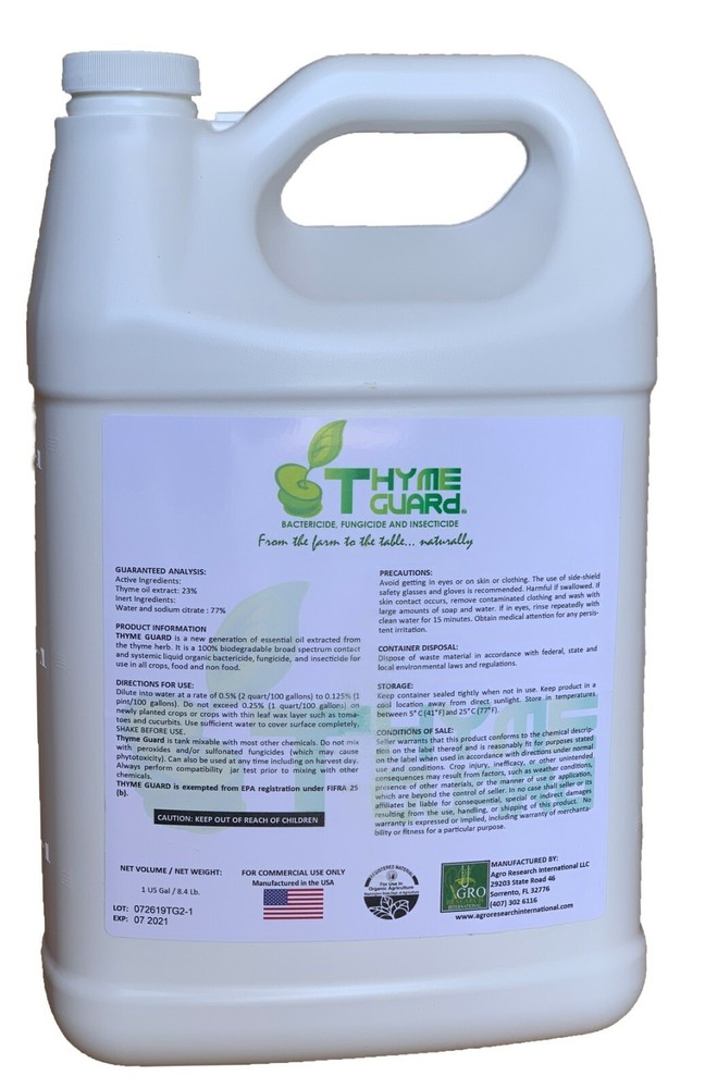 Thyme Guard - 1 Gallon - Thyme Extract NO SALES: CA