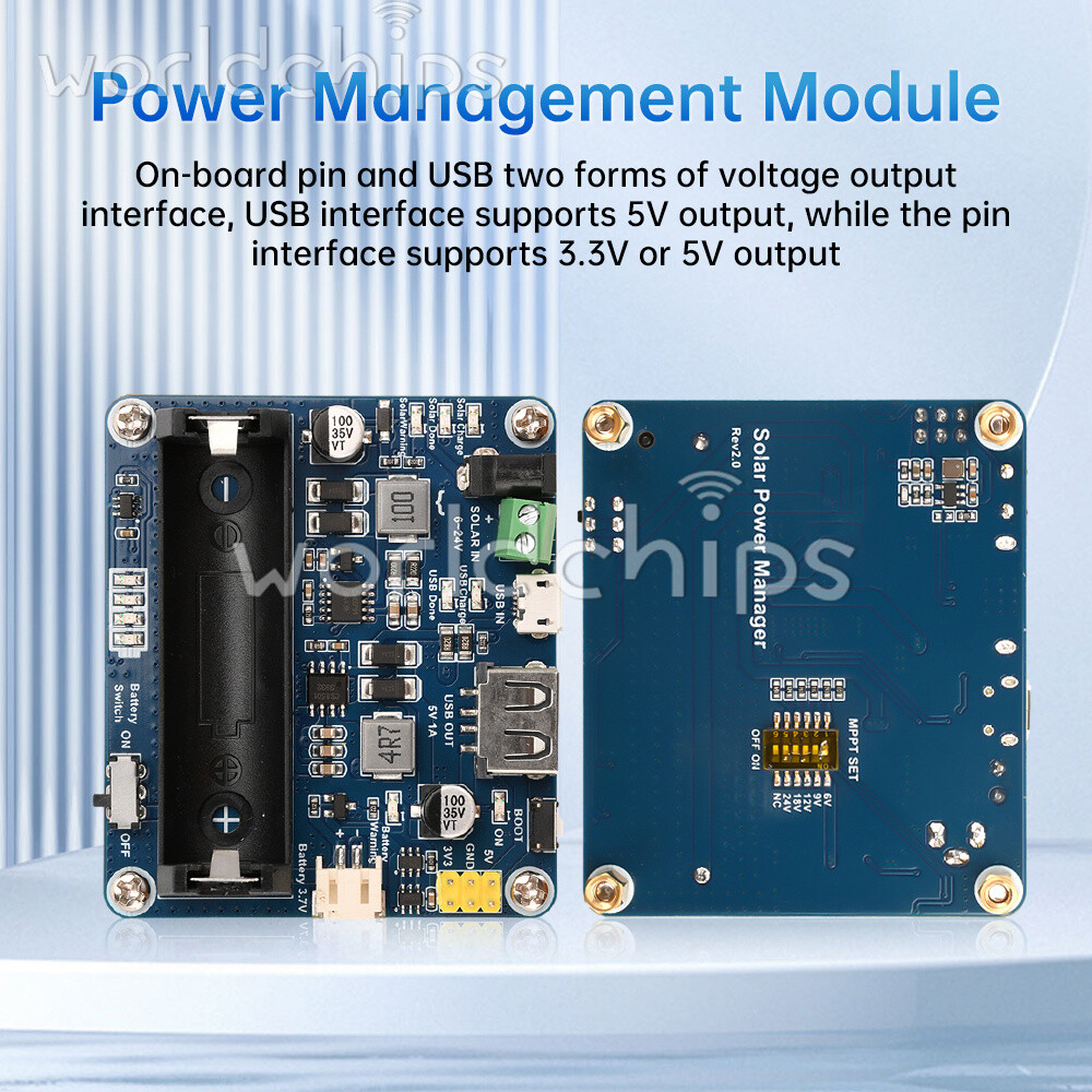 Power Manager Module for 6V~24V Solar Panel Support MPPT USB Battery Charging