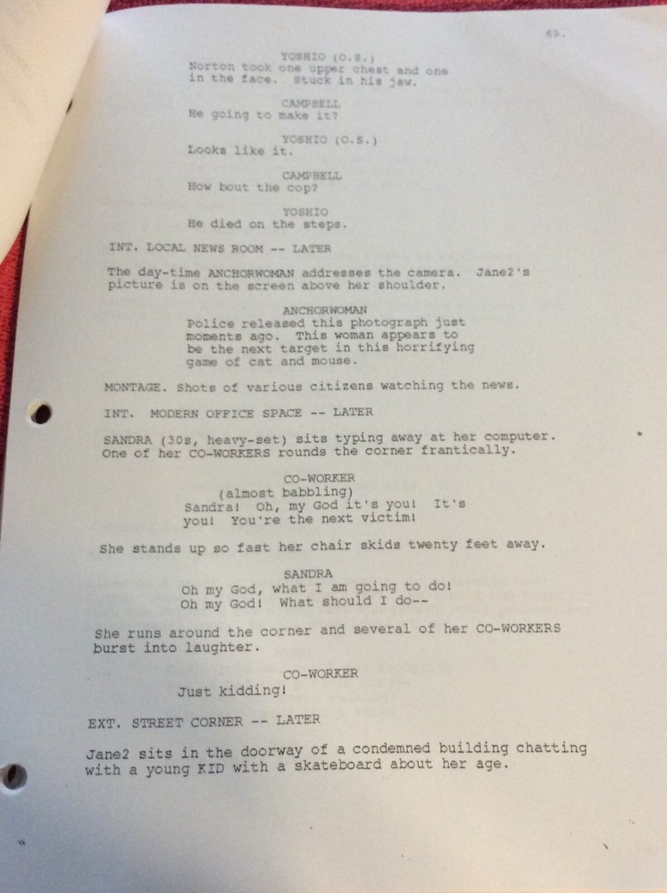 ORIGINAL SCRIPT DRIVEN THE WATCHER KEANU REEVES ERNIE HUDSON JAMES SPADER