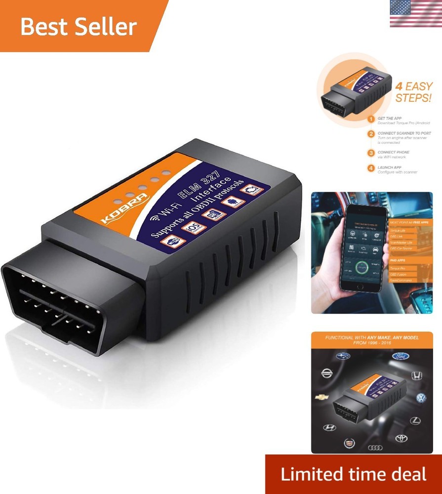 KOBRA OBD2 Scanner: Diagnose 3000 Codes & Clear Check Engine Light - Risk-Free!