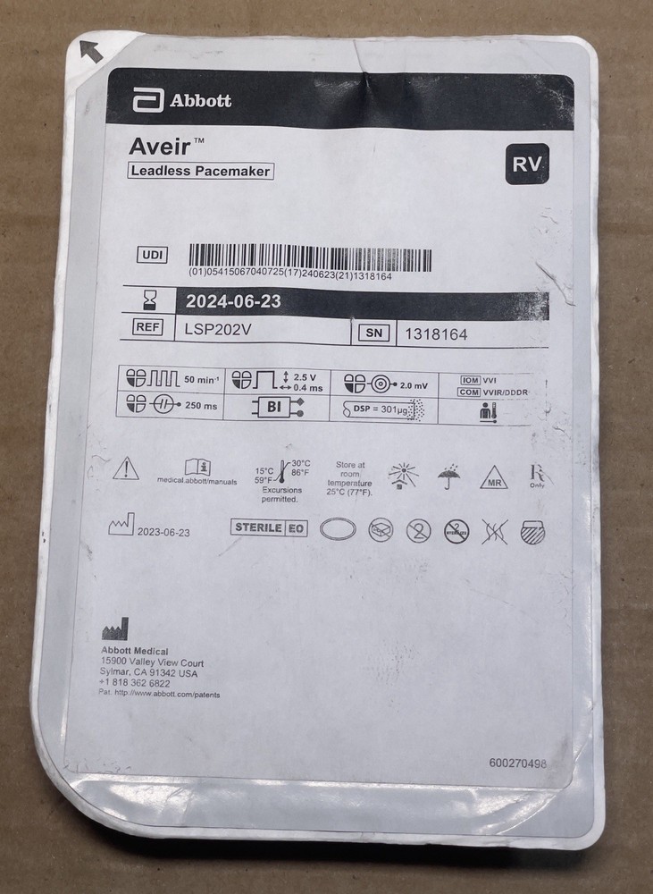Abbott LSP202V Aveir Leadless Pacemaker