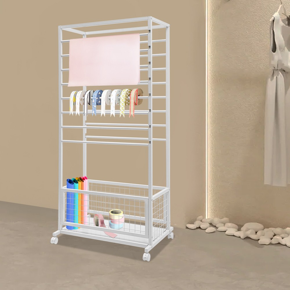 16-Layer Organizer Rack, Storage Shelf, Floor Standing Ribbon Display Rack US!