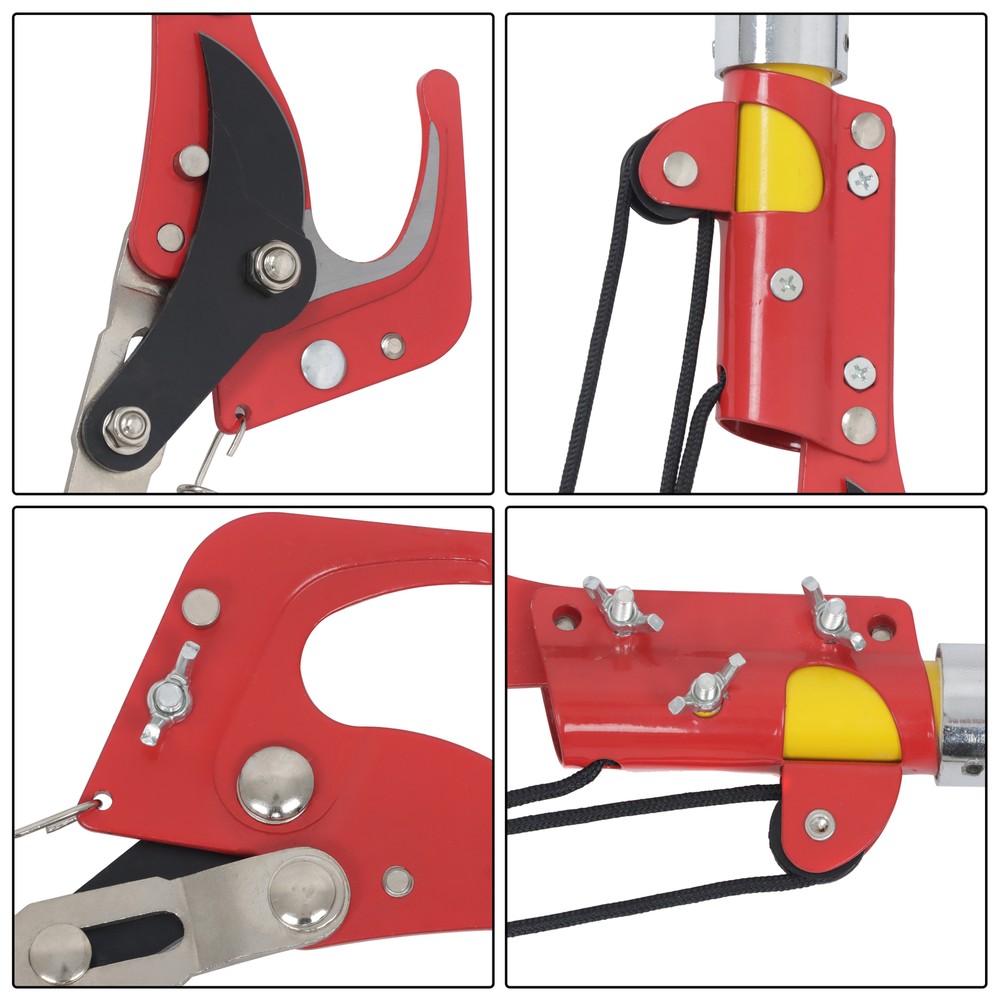 30ft Manual Tree Trimming Saw with Scissors Nine Section Yellow