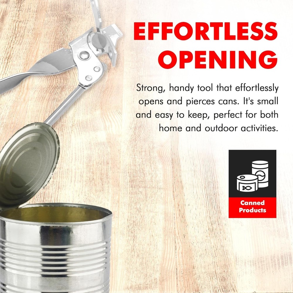 Durable Dishwasher Safe 6.5 Inch Can Opener with Tapper - Essential Kitchen Tool