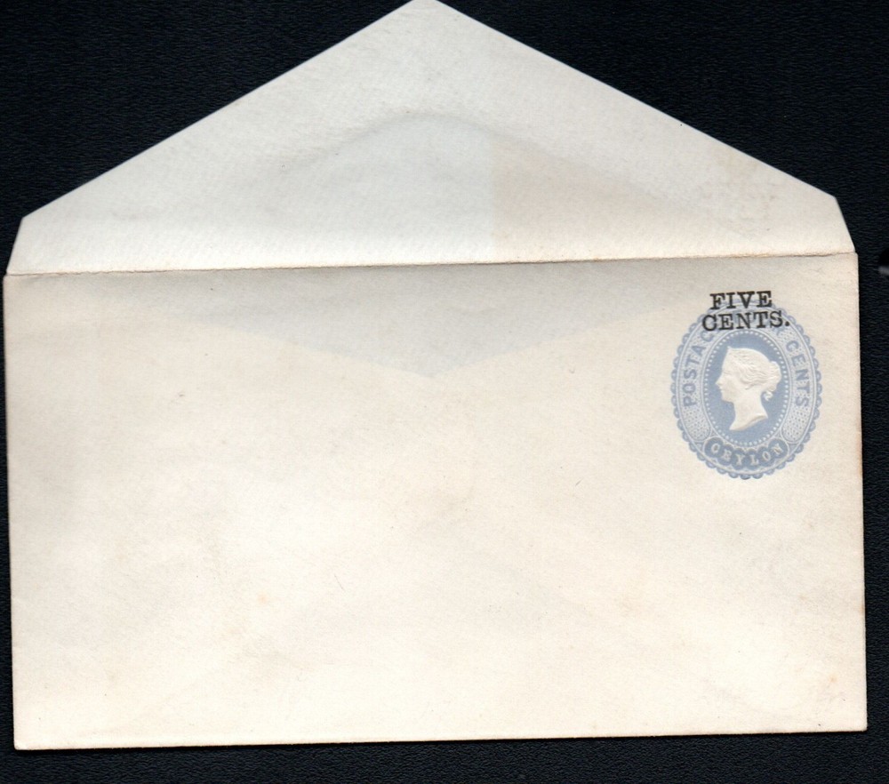 Ceylon envelope E21 mint vf 1886 Cat.$12.00