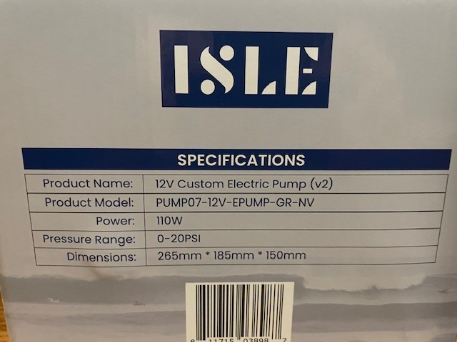 Isle 12V Custom Electric Pump (v2)