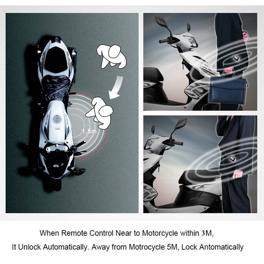 One-button Start Motorcycle Engine Ignition Switch Antitheft Alarm Keyless Entry