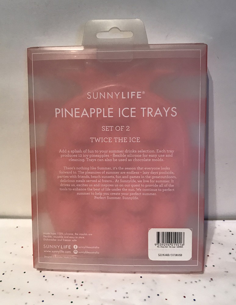 Silicone Pineapple Shaped Ice Cube Trays/Molds 4 Trays = 48 Ice Cubes