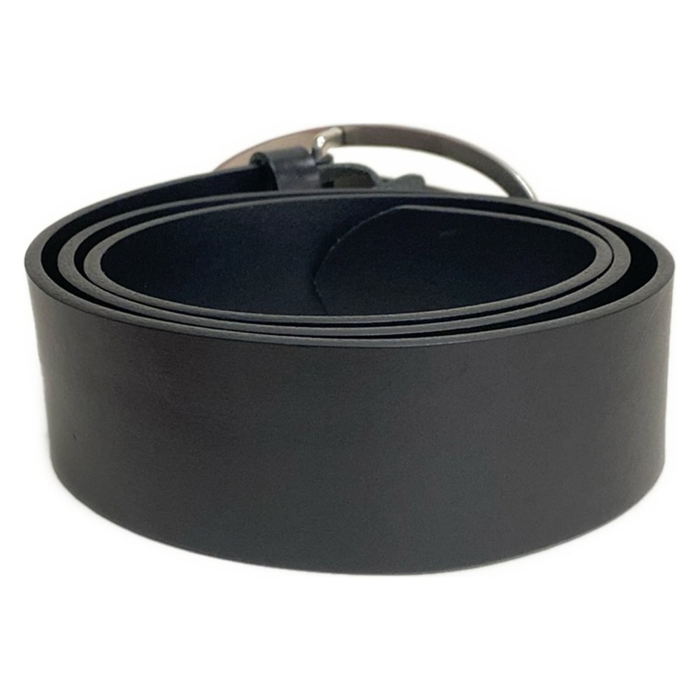 DIESEL Black Silver Leather Hardware Belt