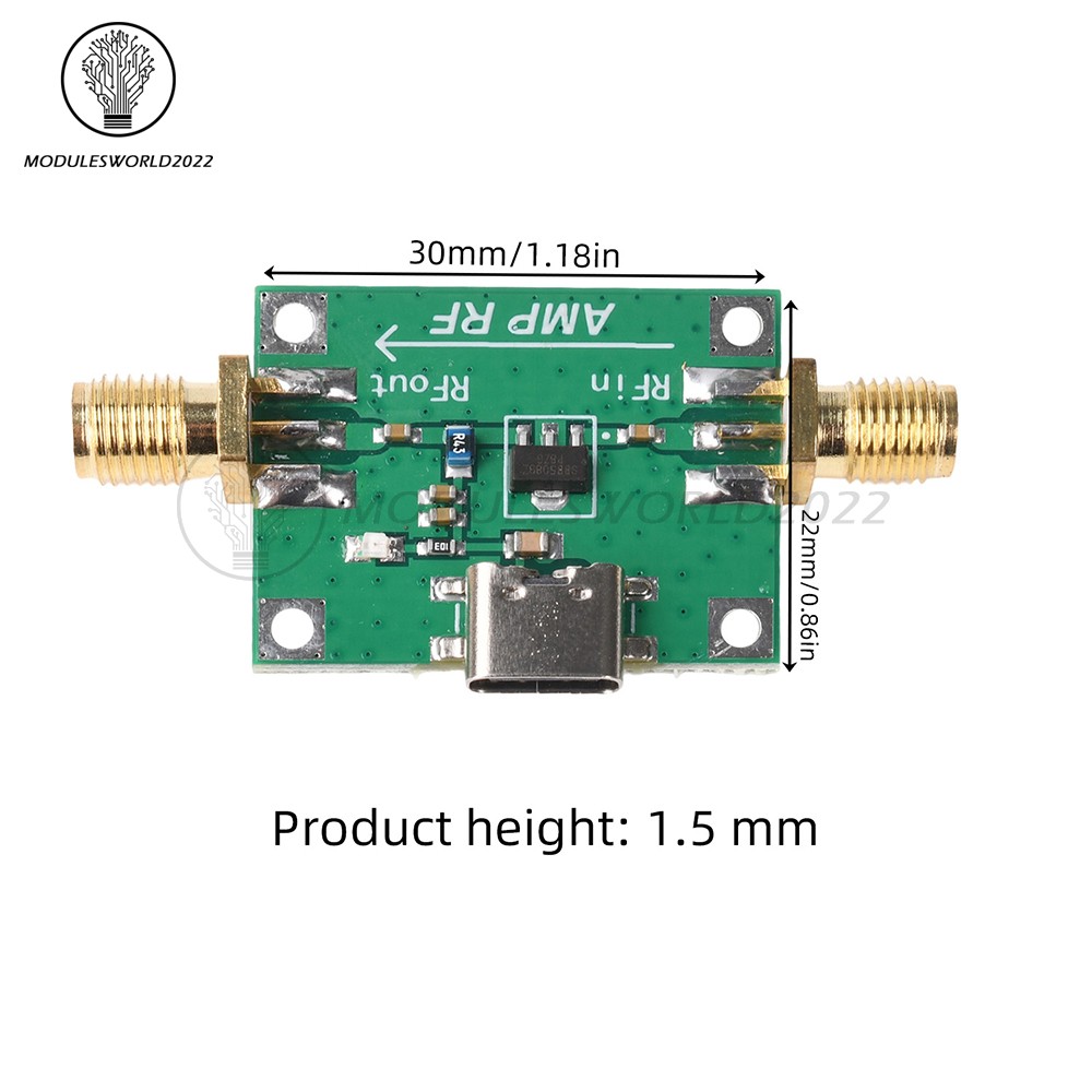 DC 5V SBB5089 Gain 20dB RF Module 5MHz~6GHz RF Power Amplifier Front-end module