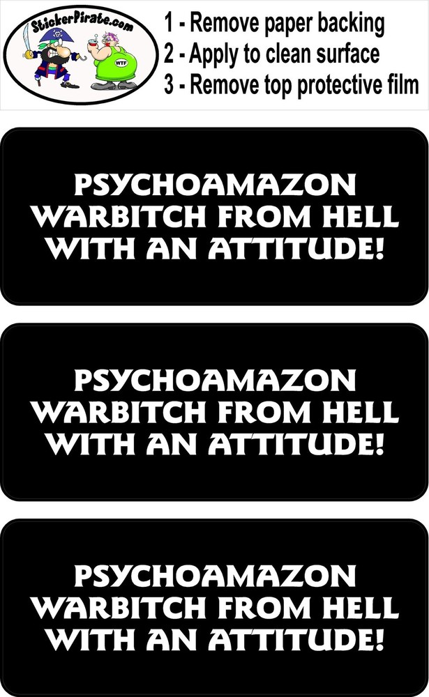 3 - Psychoamazon Warbitch Hard Hat Biker Helmet Sticker Bs470 3