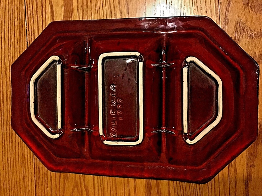 CALIF. U.S.A. Pottery # 1777 Large Divided Rectangular Serving Dish/Platter
