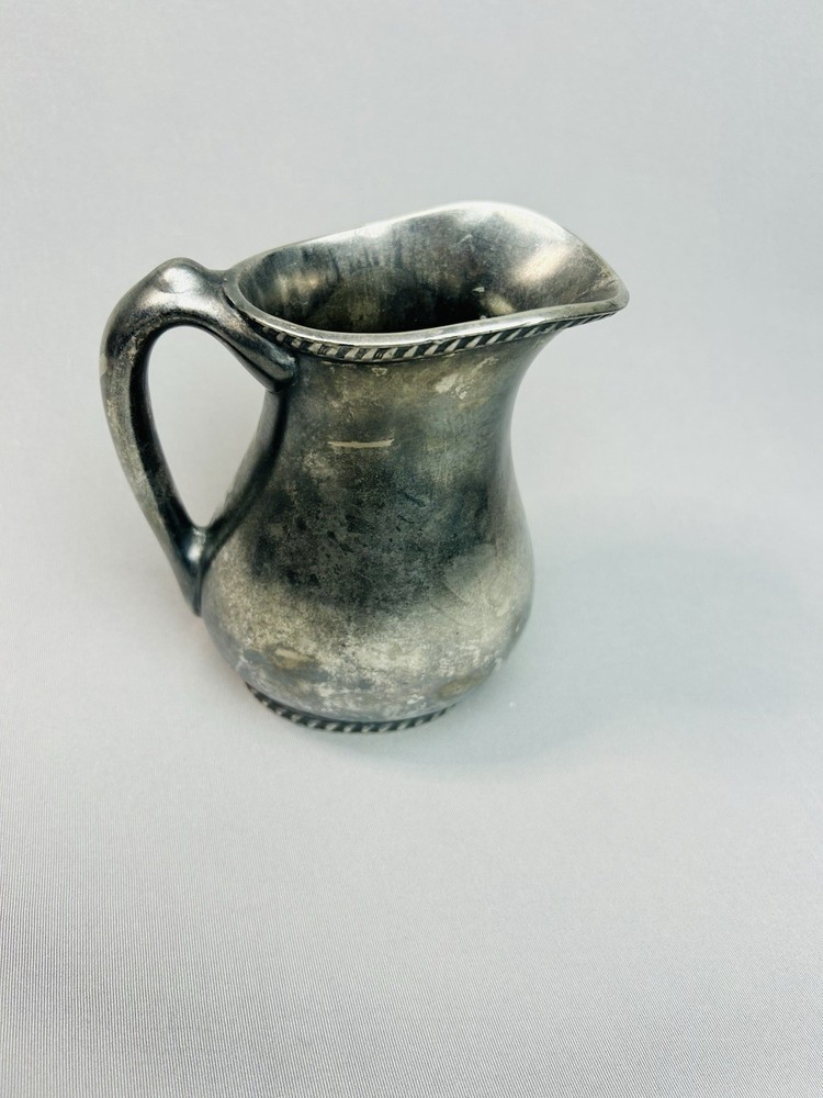 Vintage Silver Soldered Small Metal Pitcher READ