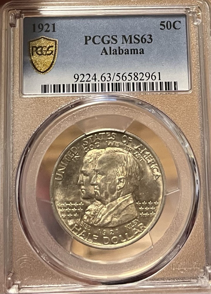 1921 PCGS MS63 Alabama Commemorative Silver Half Dollar
