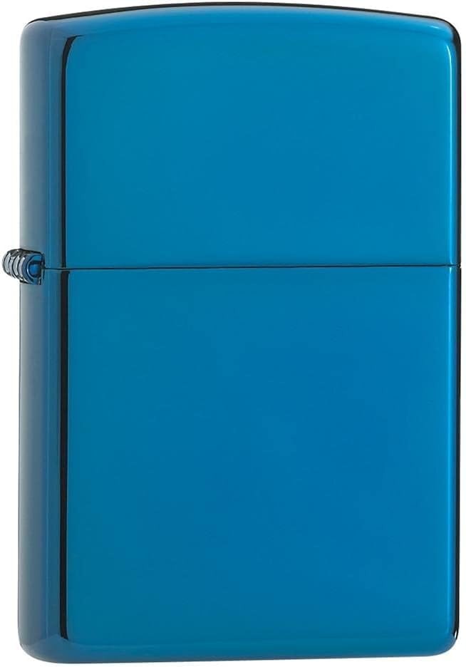 Zippo Lighter - Personalized Message Engraved on Backside High Polish Blue 20446