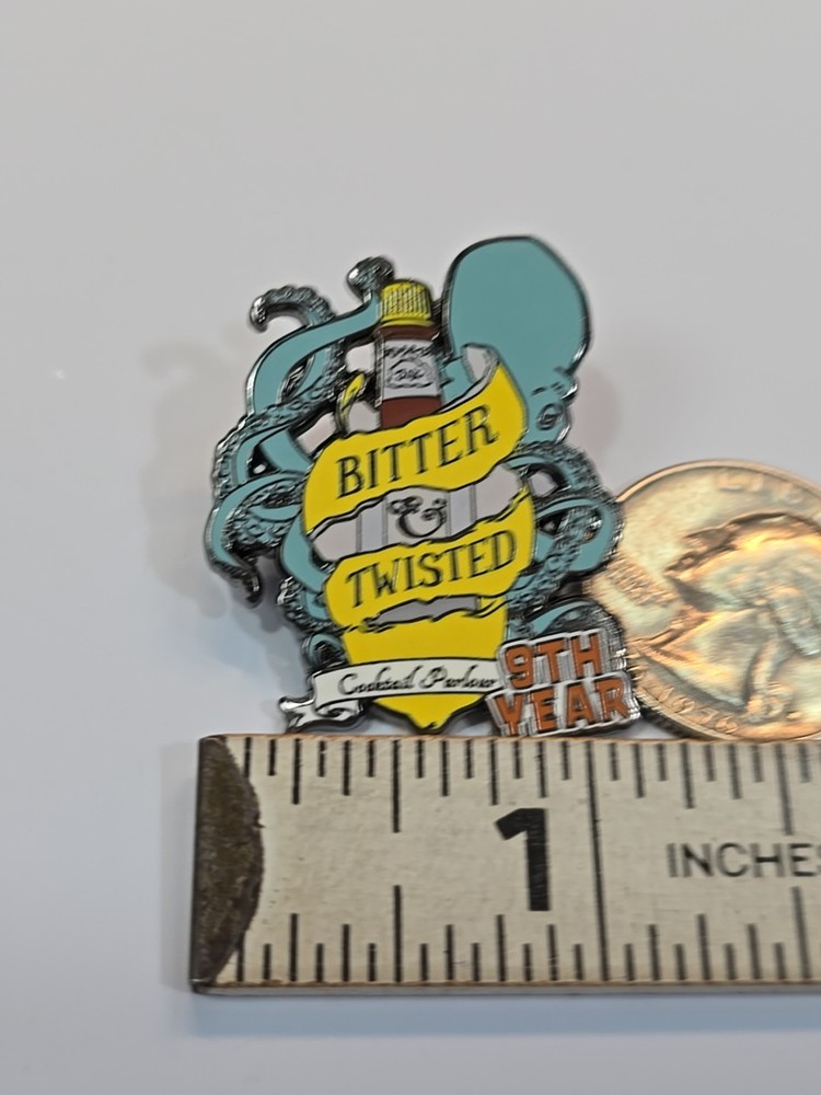 Bitter Twisted Cocktail Parlour 9th Year Lapel Pin
