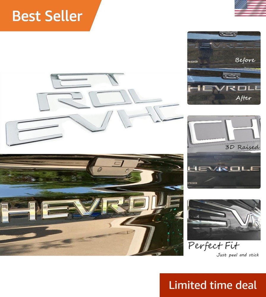 3D ABS Plastic Tailgate Emblems with Strong Adhesive for 2019-2024 Trucks