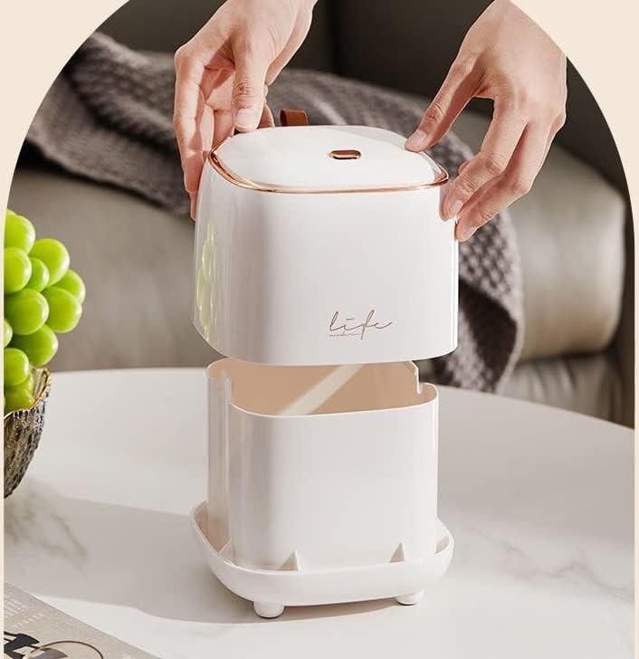Mini Desk bin with lid,Small Plastic Trash can for Kitchen Bathroom Office