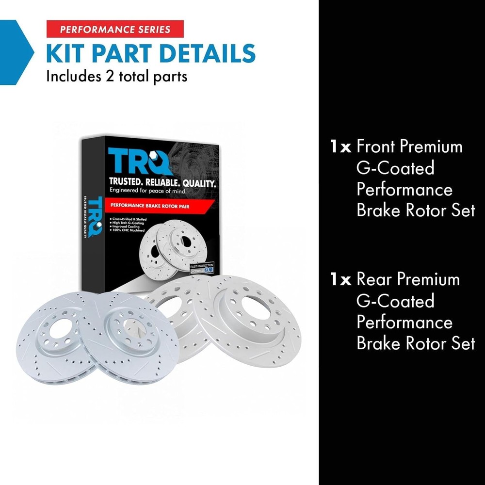 Performance Brake Disc Rotor Replacement Set