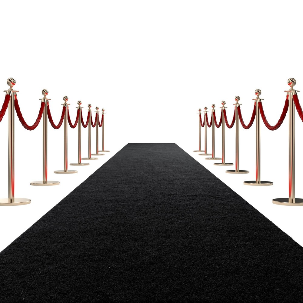 HOMBYS 450 GSM Extra Thick 3x15 ft Black Carpet 3' x 15' (Rectangular),