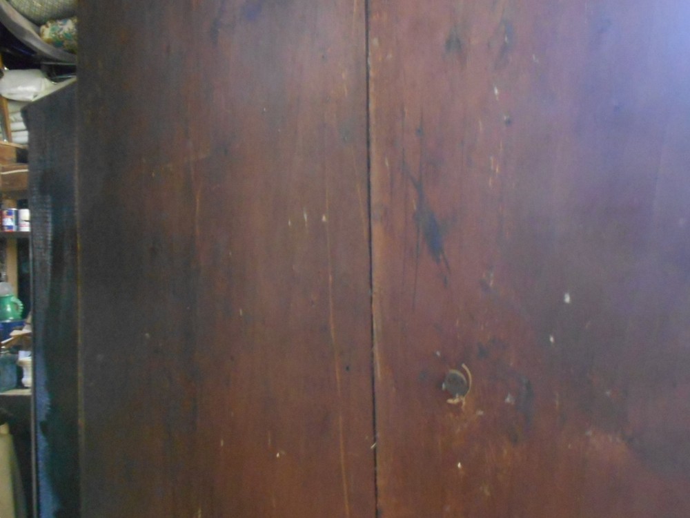 ANTIQUE PAINTED COUNTRY PINE STEPBACK DROP FRONT DESK AND BOOKCASE
