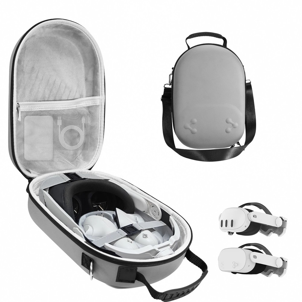Protective hard shell case for VR headset and accessories