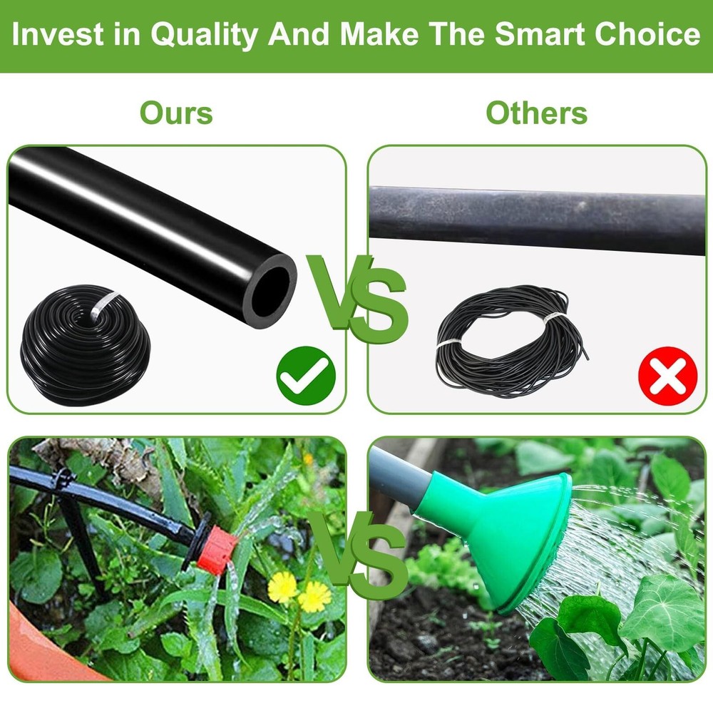 98FT Drip Irrigation System, Micro Garden Drip Irrigation System with 1/4 inc...