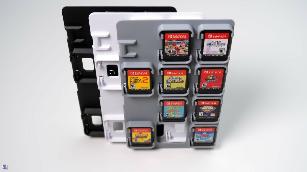 Nintendo Switch Multi-Game Card Holder Game Case Accessory: Gray, Black, & White