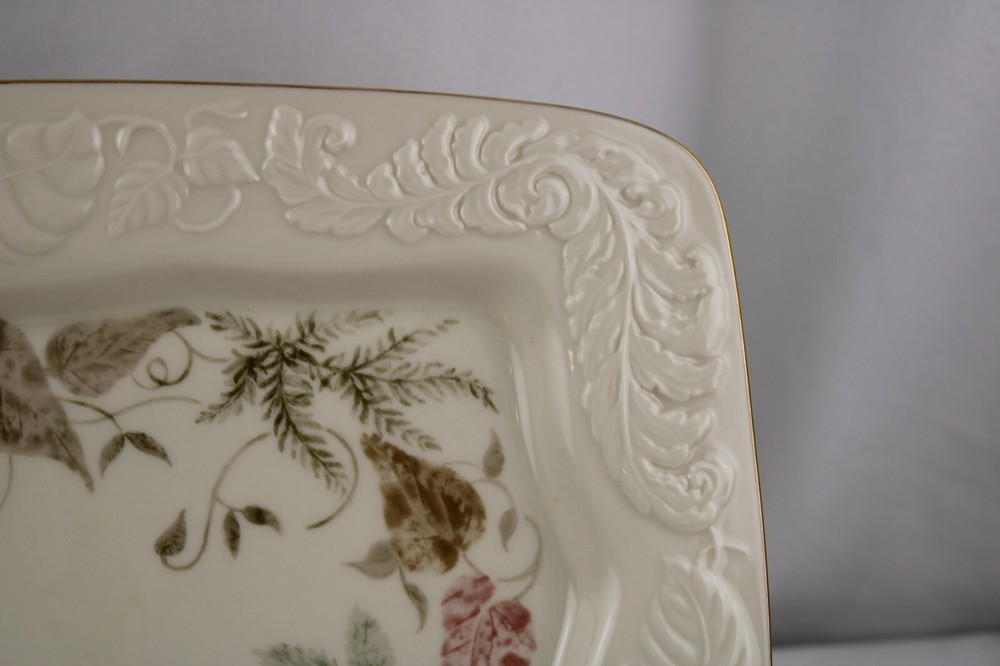 Lenox Nature's Impression Serving Tray Embossed Leaves