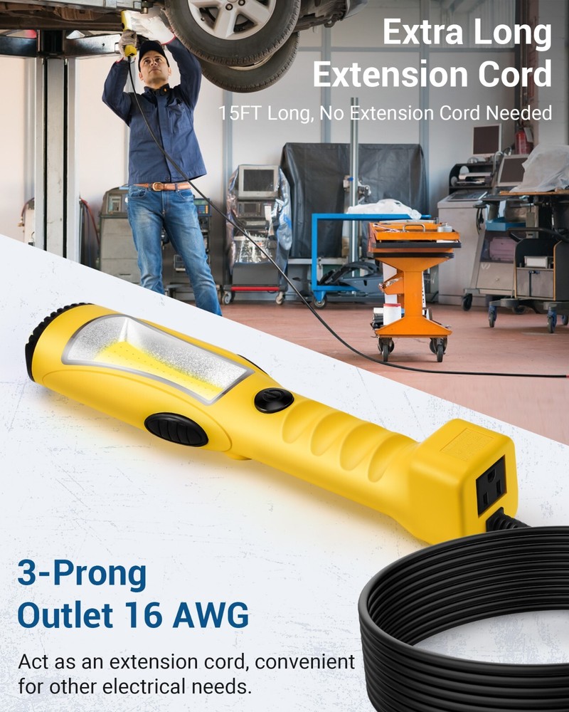 DEWENWILS 15ft LED Work Light, Underhood Work Light,Handheld Corded Work Light