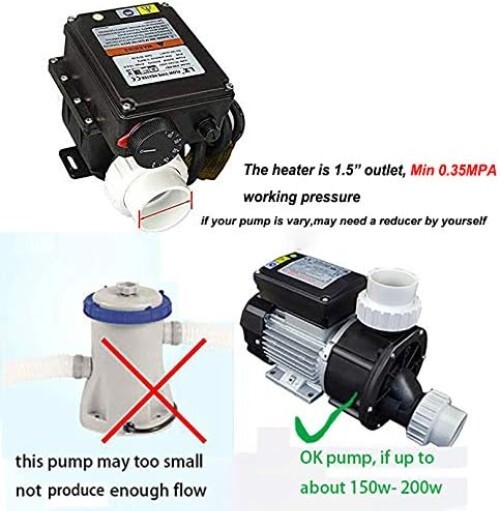 Adjustable 2kW Hot Tub Heater with Thermostat - Efficient 110V Solution