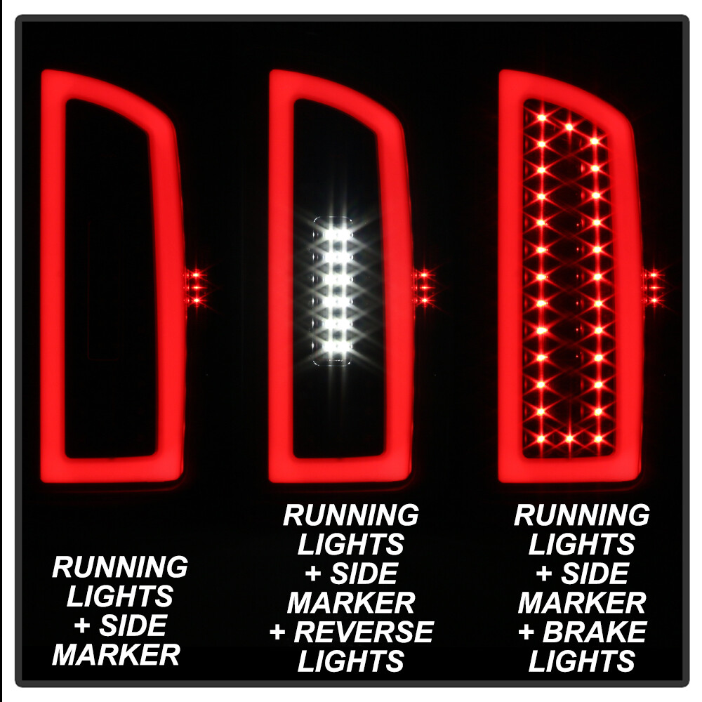 2007-2008 Dodge Ram 1500 2500 3500 Black Smoke LED Tail Lights Lamps Left+Right