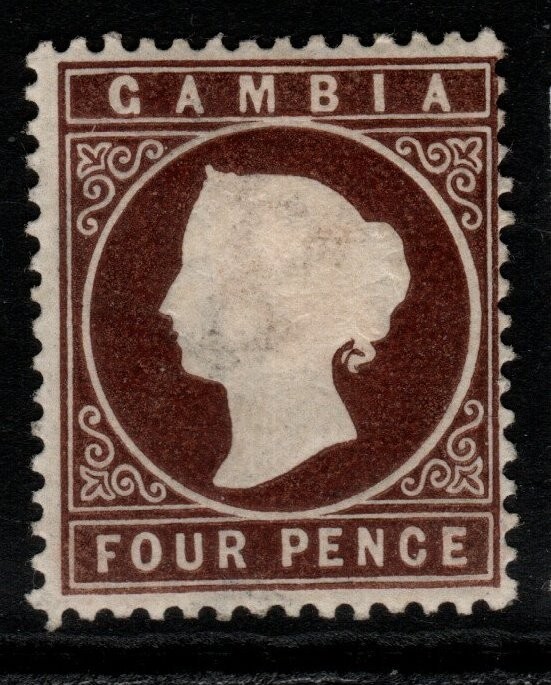 GAMBIA SG31 1886 4d DEEP BROWN MTD MINT