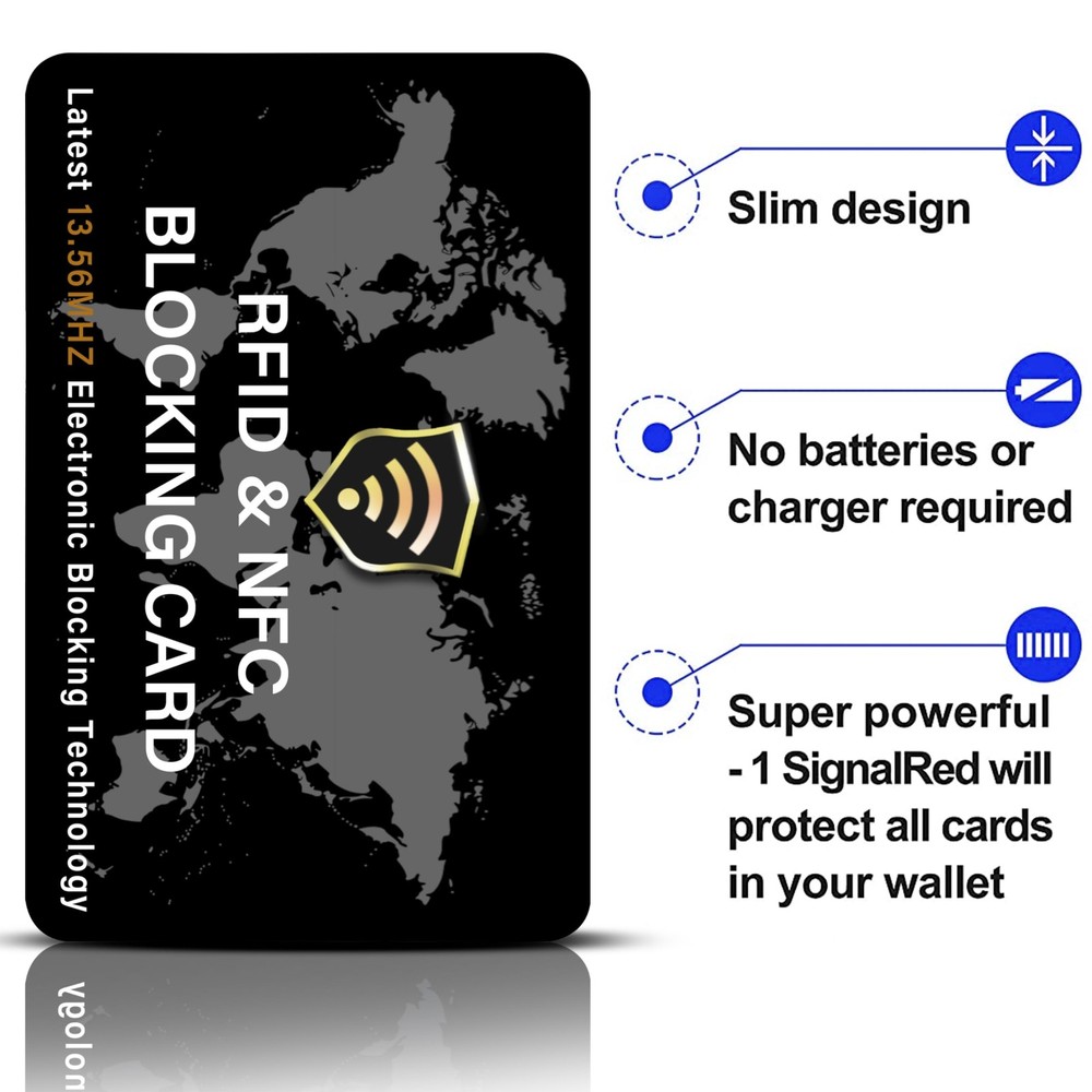 SaiTech IT 5 Pack RFID Blocking Card NFC Contactless 5 Black, Black