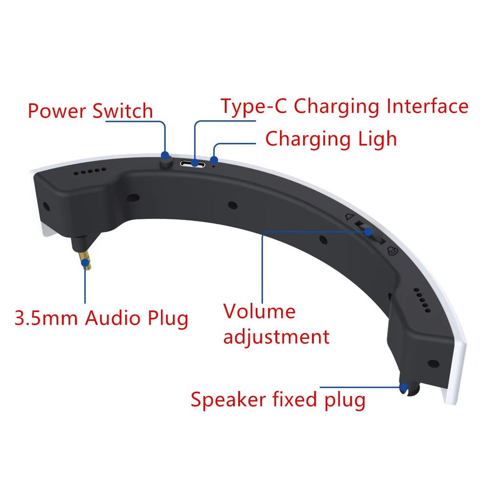 For PS5 VR2 Headset Stereo External Amplifier Speaker Accessories Type-C Charge